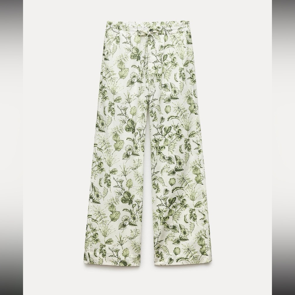 NWT Zara boho floral printed high waisted pants
